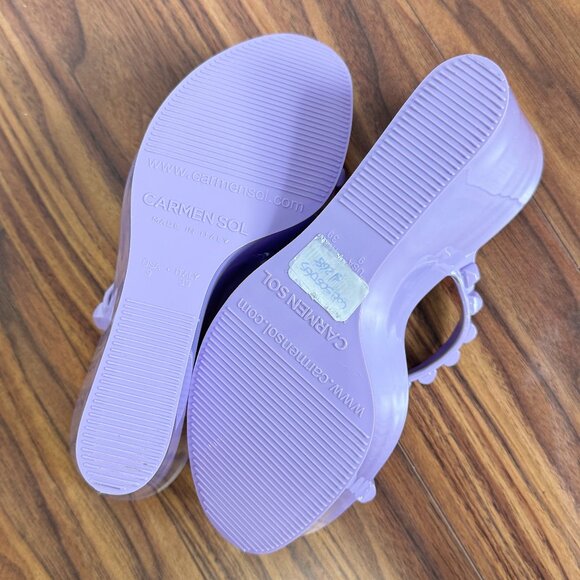 Carmen Sol Purple Tonino Platform JellyWedge Sandals - Picture 9 of 13